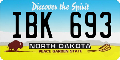 ND license plate IBK693