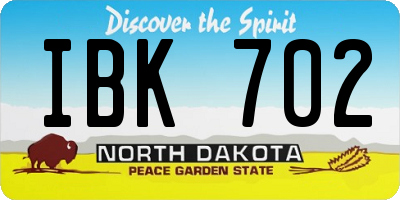 ND license plate IBK702