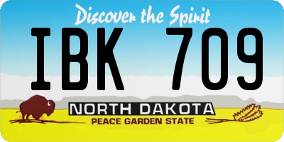 ND license plate IBK709