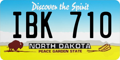 ND license plate IBK710