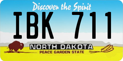ND license plate IBK711