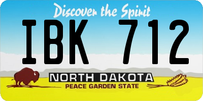 ND license plate IBK712