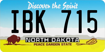 ND license plate IBK715