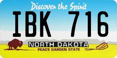 ND license plate IBK716