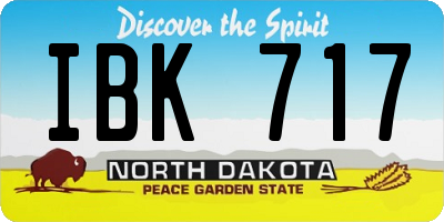 ND license plate IBK717