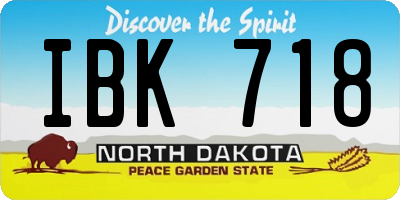 ND license plate IBK718