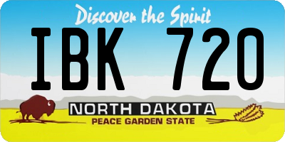 ND license plate IBK720