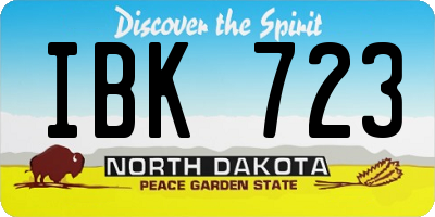 ND license plate IBK723