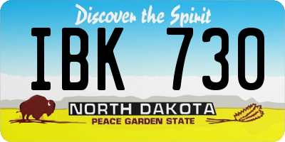 ND license plate IBK730