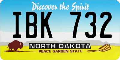ND license plate IBK732