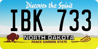 ND license plate IBK733