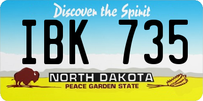 ND license plate IBK735