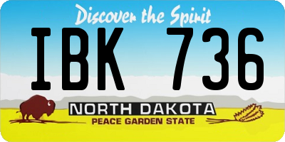 ND license plate IBK736
