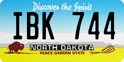 ND license plate IBK744