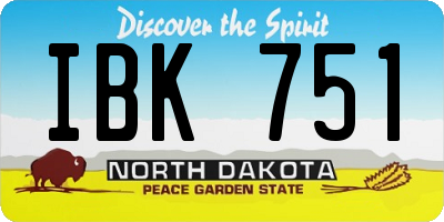 ND license plate IBK751