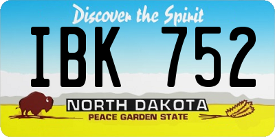 ND license plate IBK752