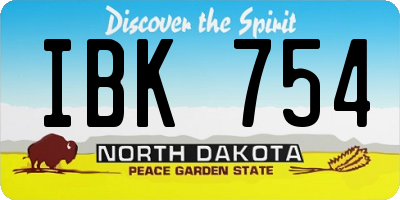 ND license plate IBK754