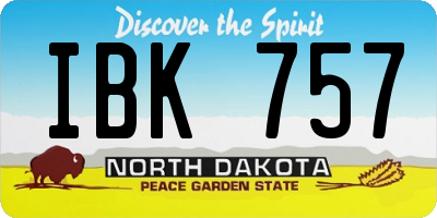 ND license plate IBK757
