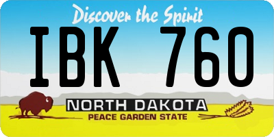 ND license plate IBK760