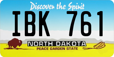 ND license plate IBK761