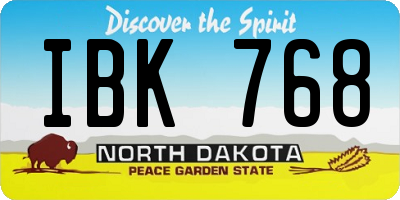 ND license plate IBK768