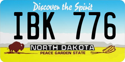 ND license plate IBK776