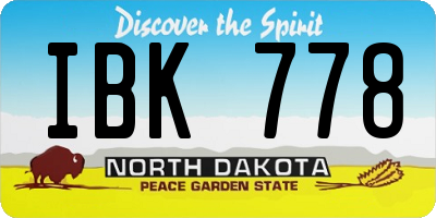 ND license plate IBK778