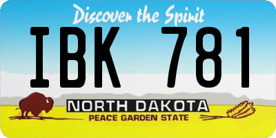 ND license plate IBK781