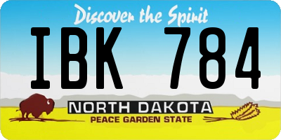 ND license plate IBK784