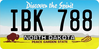 ND license plate IBK788