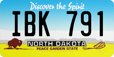 ND license plate IBK791