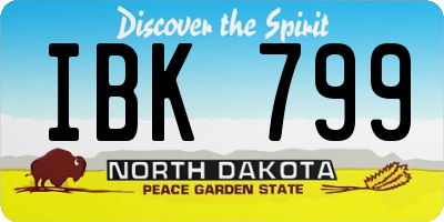 ND license plate IBK799