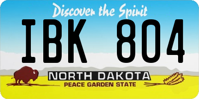 ND license plate IBK804
