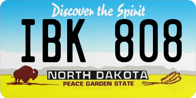 ND license plate IBK808