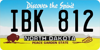 ND license plate IBK812