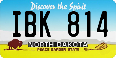 ND license plate IBK814