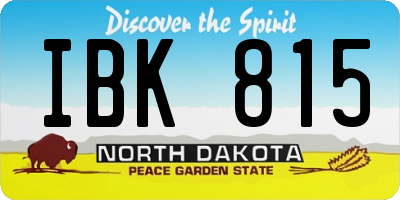 ND license plate IBK815