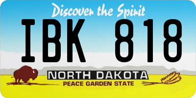 ND license plate IBK818