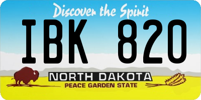 ND license plate IBK820