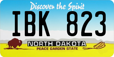 ND license plate IBK823