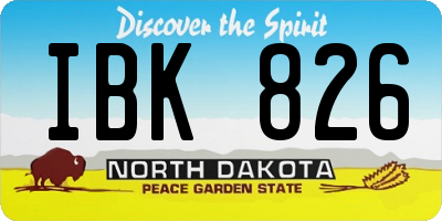 ND license plate IBK826