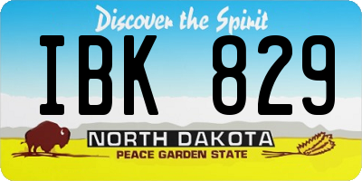 ND license plate IBK829
