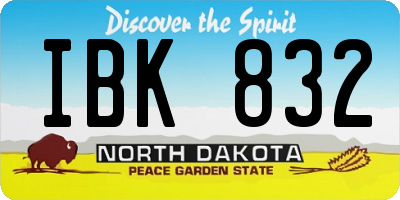 ND license plate IBK832