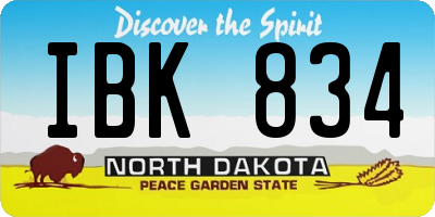 ND license plate IBK834