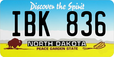 ND license plate IBK836