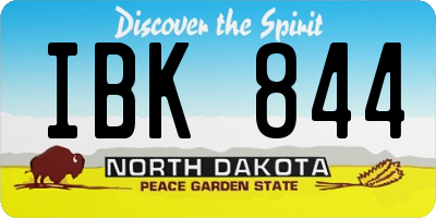 ND license plate IBK844
