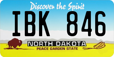 ND license plate IBK846