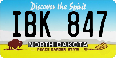 ND license plate IBK847