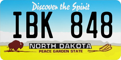 ND license plate IBK848
