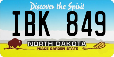 ND license plate IBK849
